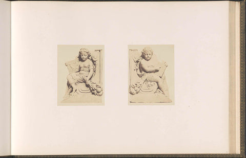 Plaster models for sculptures on the Palais du Louvre: left 