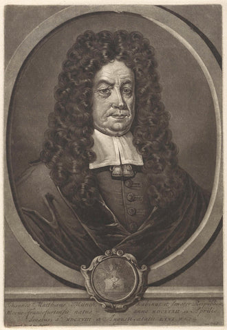 Portrait of Johannes Matthaus Münch, Pieter Schenk (I), 1670 - 1713 Canvas Print