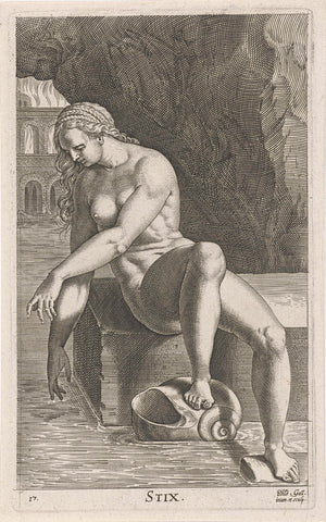 Riviernimf Styx, Philips Galle, 1587 Canvas Print