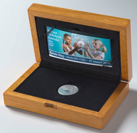 Wooden box at coin Australia Fiveth 2006, Royal Dutch Mint NV, 2006 Canvas Print