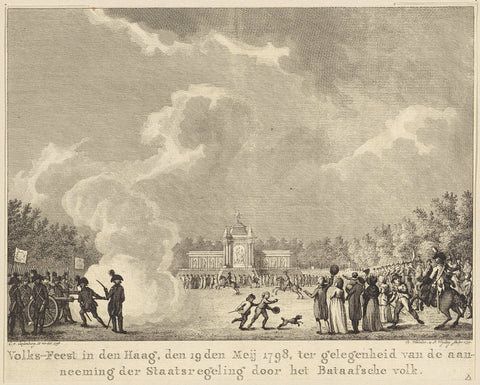 Celebration of the adoption of the State Regulation, 1798, Reinier Vinkeles (I), 1799 Canvas Print