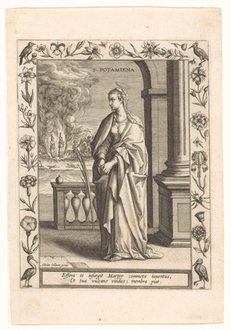 Saint Potamiaena, Adriaen Collaert, c. 1590 - c. 1610 Canvas Print