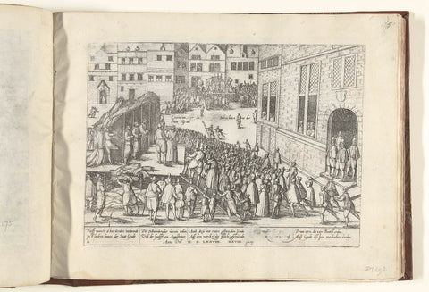 Execution of monks in Ghent because of sodomy, 1578, Frans Hogenberg, 1578 - 1580 Canvas Print