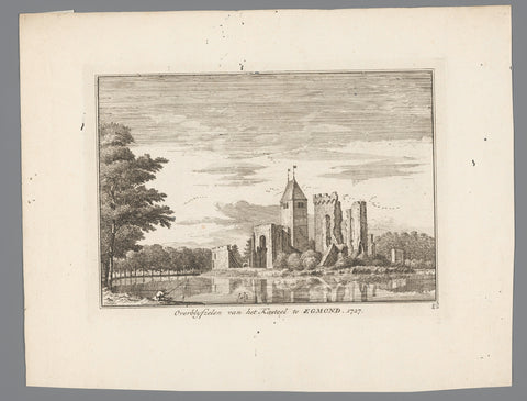 View of the ruins of Egmond Castle, 1727, Hendrik Spilman (attributed to), 1739 Canvas Print