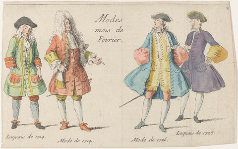 Modes Mois de Fevrier, anonymous, 1726 Canvas Print