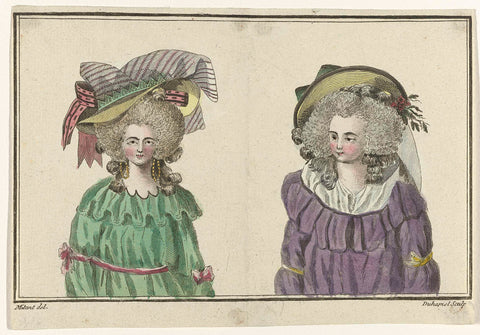 Magasin des Modes Nouvelles Françaises et Anglaises, 20 February 1787, Pl. 3, A.B. Duhamel, 1787 Canvas Print