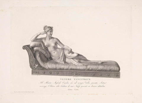 Pauline Borghese Bonaparte as Venus Victrix, Domenico Marchetti, 1816 Canvas Print