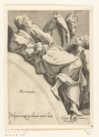 Melpomene, Cornelis Bos (possibly), c. 1540 - c. 1555 Canvas Print