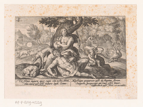 Venus mourns Adonis, Crispijn van de Passe (I), 1602 - 1604 Canvas Print