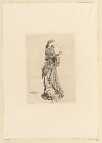 Standing woman with range, Jules Ferdinand Jacquemart, 1877 Canvas Print