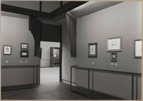 Corner of a room with various prints and a passageway, c. 1969 Canvas Print