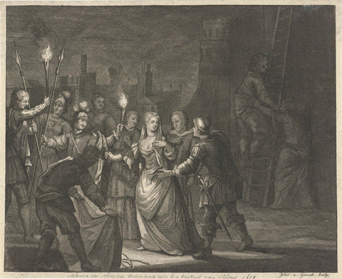 Maria de' Medici escapes from the castle of Blois, 1619, Philip of Grace, 1685 - 1732 Canvas Print