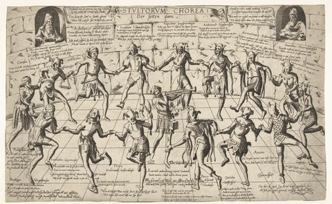 Narrendans, Frans Hogenberg, 1560 - 1570 Canvas Print