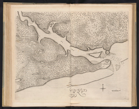 Map with the forts at the mouth of the river Paraiba, ca. 1636-1644, Jan van Brosterhuyzen, 1645 - 1647 Canvas Print