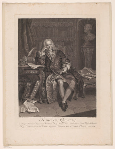 Portrait of François Quesnay, Johann Georg Wille, 1747 Canvas Print