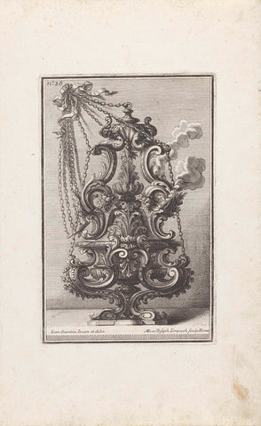 Wierookvat met vruchtentrossen, Maximilian Joseph Limpach, 1714 Canvas Print