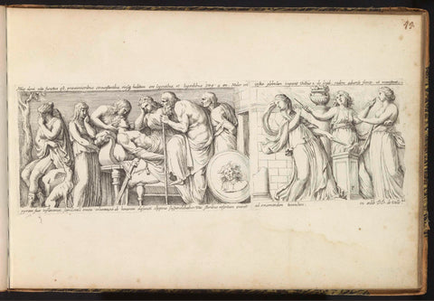 Relief with a procession following the dead body of a man, François Perrier, 1645 Canvas Print