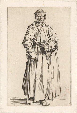 Beggar with a mof and a stick, Jacques Callot, 1622 - 1623 Canvas Print