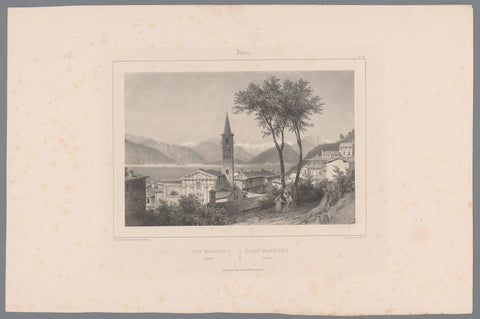 View of Laveno on Lake Maggiore, Isodore-Laurent Deroy, 1838 - 1841 Canvas Print