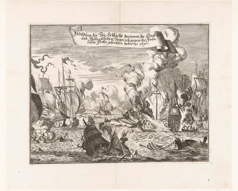 Battle of Cape la Hogue, 1692, anonymous, 1692 Canvas Print