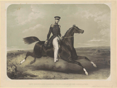 Equestrian portrait of Alexander I, Prince of the Netherlands, Franciscus Bernardus Waanders, 1835- 1880 Canvas Print