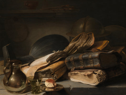 Still Life with Books, Jan Lievens, c. 1627 - c. 1628 Canvas Print