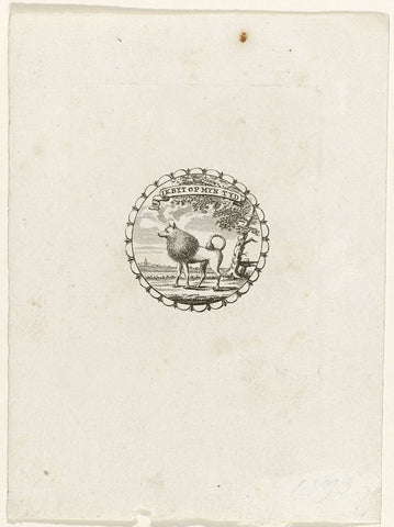 Emblem with keeshond, ca. 1787, anonymous, 1787 Canvas Print