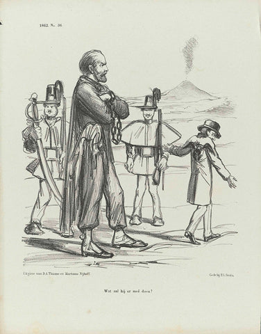 Cartoon on Garibaldi, 1862, Johan Michaël Schmidt Crans, 1862 Canvas Print