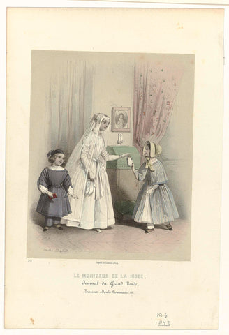 Le Moniteur de la mode, 1843, No. 6, anonymous, 1843 Canvas Print