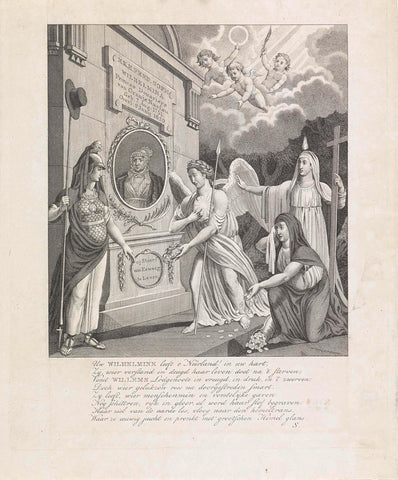 Allegory on the death of Princess Wilhelmina of Prussia, 1820, anonymous, 1820 Canvas Print