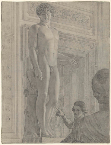 Beeld van Antinous Albanie in het Capitolijns Museum te Rome, Jean Grandjean, 1780 Canvas Print