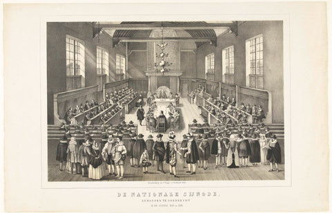 The opening of the synod of Dordrecht, 1618, anonymous, 1858 Canvas Print