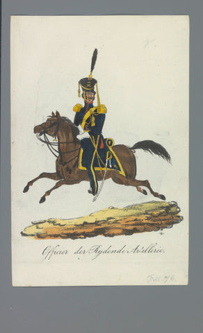 Officier der Rijdende Artillerie, Albertus Verhoesen (attributed to), 1835 - 1850 Canvas Print