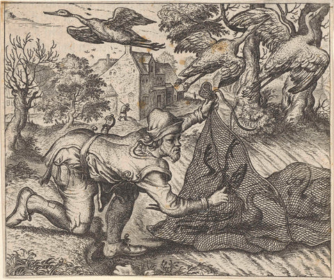 Fable of the farmer and the stork, Aegidius Sadeler, 1608 Canvas Print