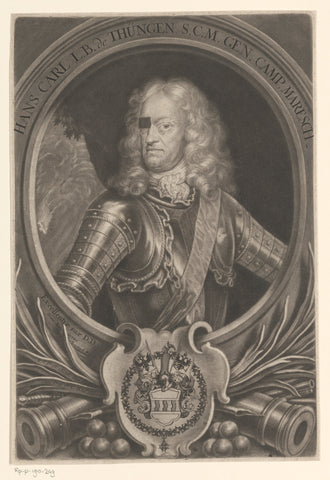 Portret van Johann Carl von Thüngen, Elias Christopf Heiss (possibly), 1670 - 1709 Canvas Print