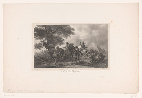 Dood van Pierre Terrail, seigneur de Bayard, Jean-Louis Gudin, 1822 Canvas Print