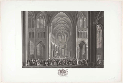 Consecration of King William I in the Sint-Goedelekerk in Brussels on 21 September 1815, Johann Nepomuk Gibèle (possibly), 1825 - 1826 Canvas Print