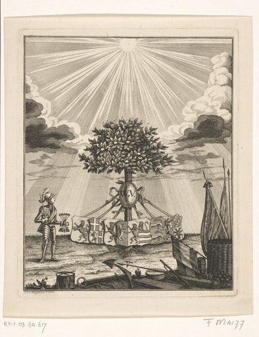 Allegory on the age of majority of William V, 1766, Carel Jacob de Huyser, 1766 Canvas Print