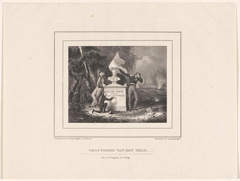 Grave monument for Jan van Speijk, 1831, Diponegoro, 1831 Canvas Print