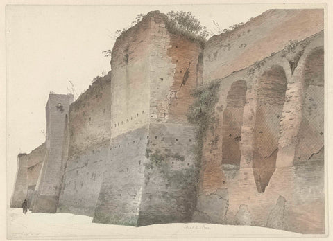 The Aurelian Wall in Rome, Josephus Augustus Knip, c. 1809 - c. 1812 Canvas Print