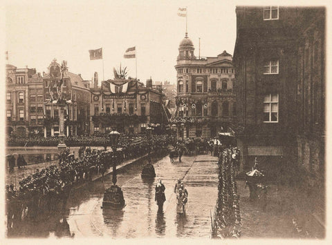 Inspection of the troops by Prince Hendrik, on Dam Square, Amsterdam, 5 March 1901, festivities on the occasion of the wedding of Queen Wilhelmina and Prince Hendrik, Barend Groote & Co. (attributed to), 1901 Canvas Print