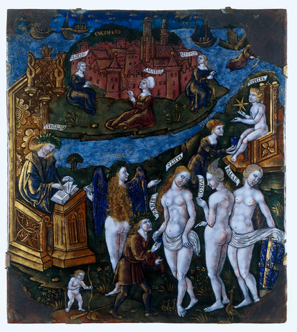 Plaque with the Judgment of Paris, Master of the Aeneis (attributed to), c. 1530 - c. 1535 Canvas Print