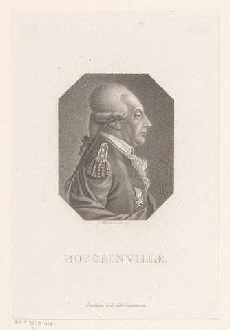 Portrait of Louis-Antoine de Bougainville, Anton Wachsmann, 1818 - 1832 Canvas Print