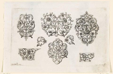 Eight motifs with leaf vines, flowers and birds, Johannes Jacobsz Folkema, c. 1690 - c. 1700 Canvas Print