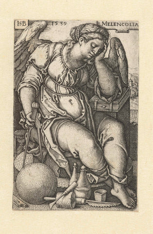 Melancholy, Hans Sebald Beham, 1539 Canvas Print