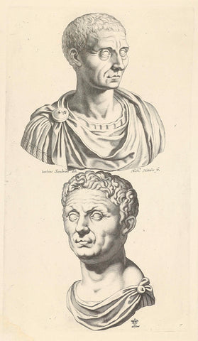 Bust of Julius Caesar and Bust of Pompey, Michel Natalis, 1640 Canvas Print