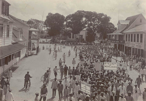 Werklozendemonstratie in Paramaribo in 1931, Augusta Curiel (attributed to), 1931 Canvas Print