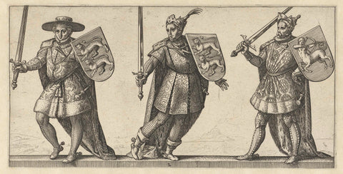 Kings Willem II, Henry I and Steven, Hendrick Goltzius, 1584 Canvas Print