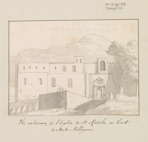 Exterior of the Santa Rosalia church, located high on Monte Pellegrino, Louis Ducros, 1778 Canvas Print