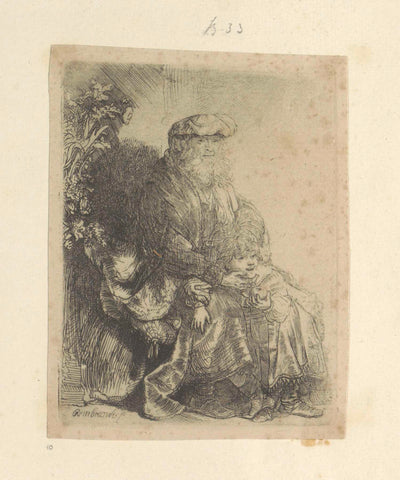 Jacob Caresses Benjamin, Rembrandt van Rijn, 1807 - 1808 Canvas Print